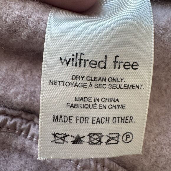 Aritzia Wilfred Free The Ganna Cropped Shirt Jacket XXS Pink Wool Oversized - Picture 7 of 7